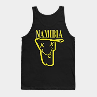 Vibrant Namibia Africa x Eyes Happy Face: Unleash Your 90s Grunge Spirit! Smiling Squiggly Mouth Dazed Smiley Face Tank Top